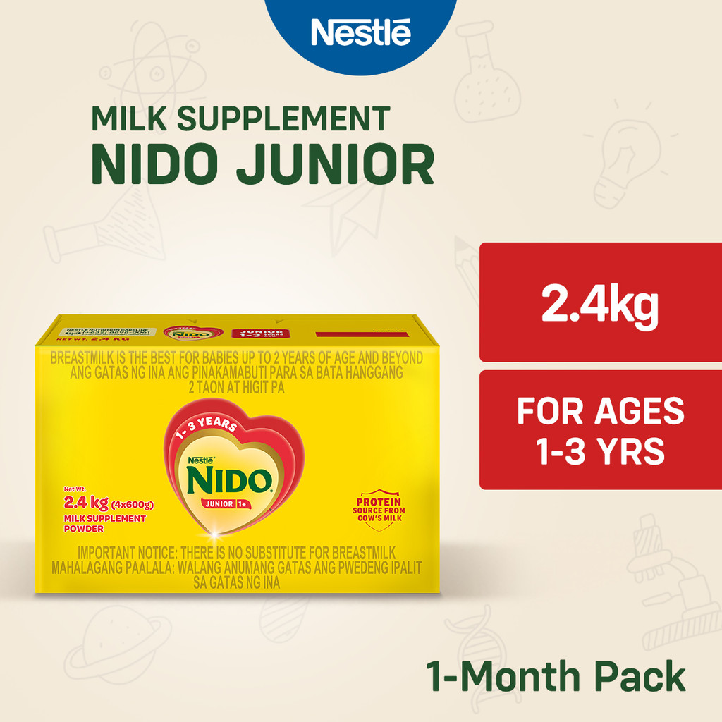NIDO JUNIOR 1+ Milk Supplement Powder for Children 1-3 Years Old 2.4kg