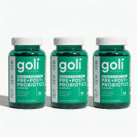 Goli Nutrition Pre + Post Probiotics 60 Gummies - Gut Health Digestive Support Bloating Relief