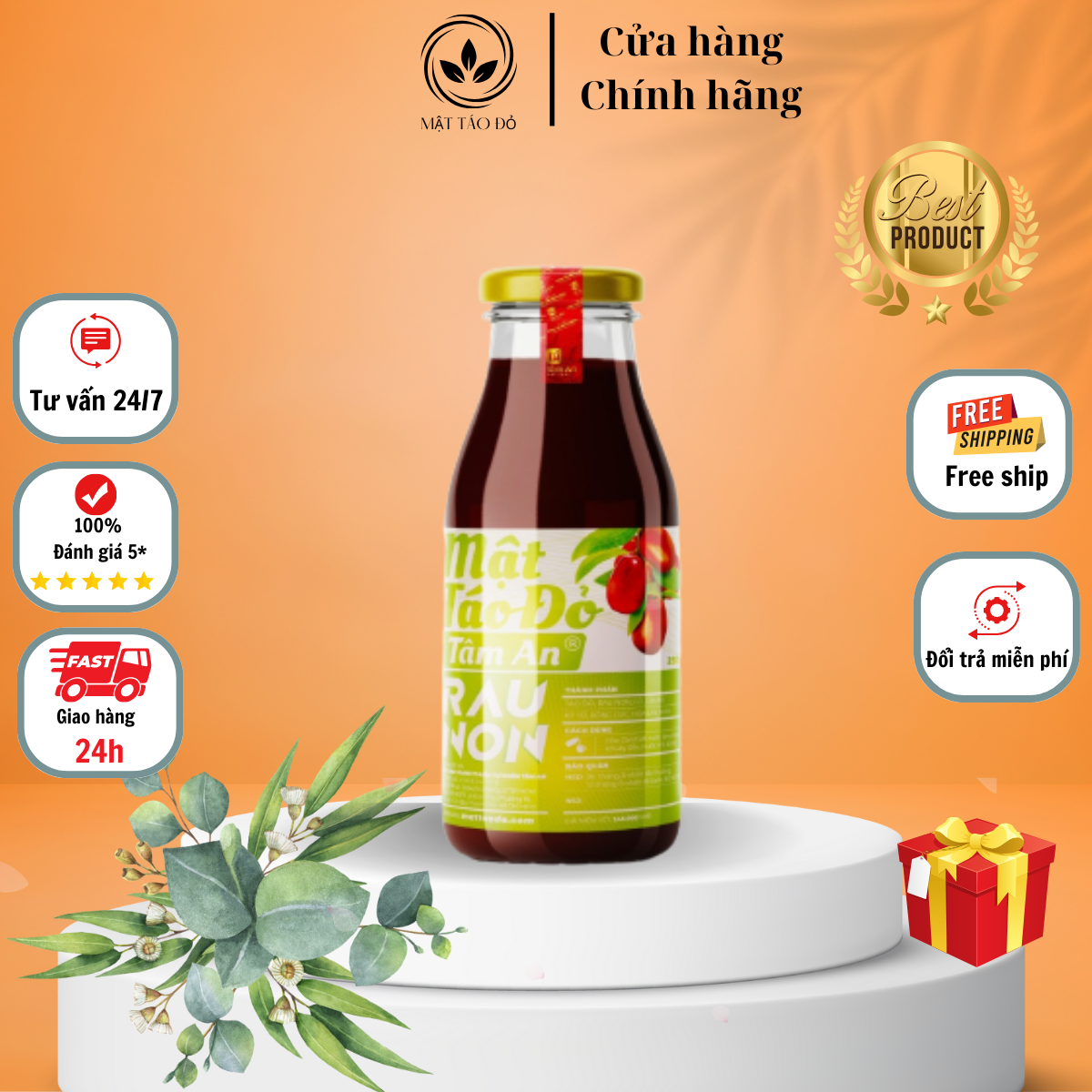 Mật táo đỏ rau non tái tạo tế bào, chống lão hóa da