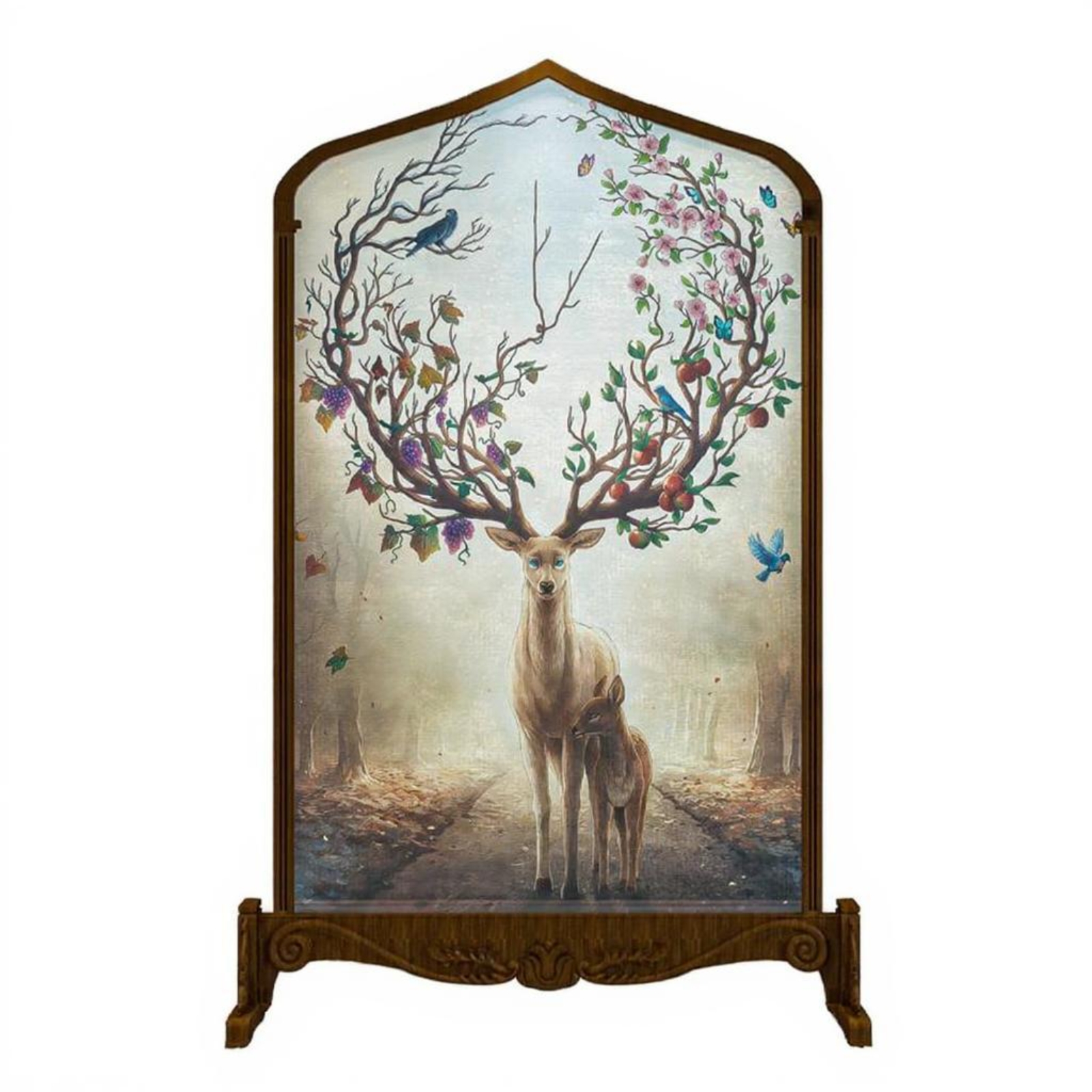 Wood Carved Folding Screen, Freestanding Room Divider, Classical Decorative Partition for Living Room, Bedroom, Office ราคา 38,944 บาท*ส่งฟรี