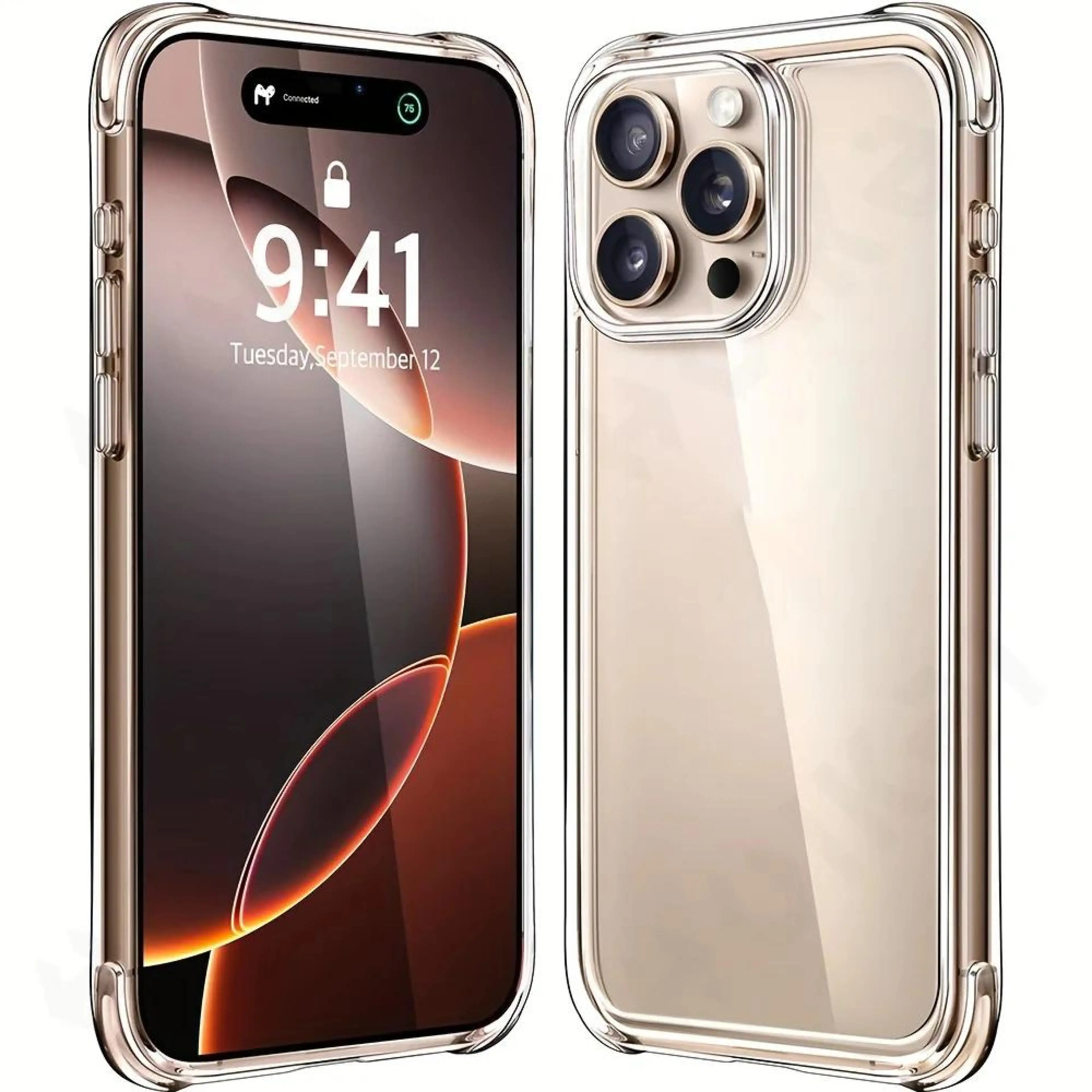 For iPhone 17 17e 16 16e 15 14 13 12 11 Pro Max Plus Transparent Case Protective Shock Bumper Soft Tpu Silicone Thin Anti-shock Case