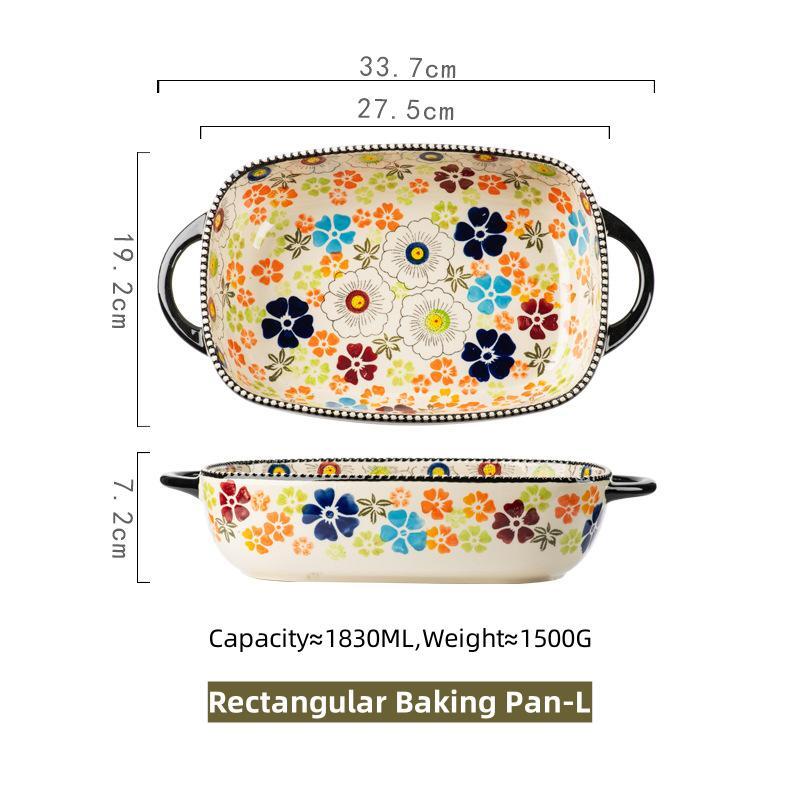 Omk Thổ Nhĩ Kỳ loạt gốm sứ hình chữ nhật khay nướng bánh vòng Khay nướng bánh với hai quai khay nướng &amp; chảo