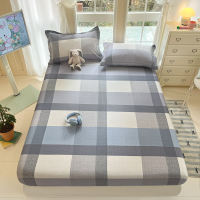 Pure Cotton Bedsheet 800TC Geometric Fittedsheet Single/Queen/King Bed Sheet with Garterized