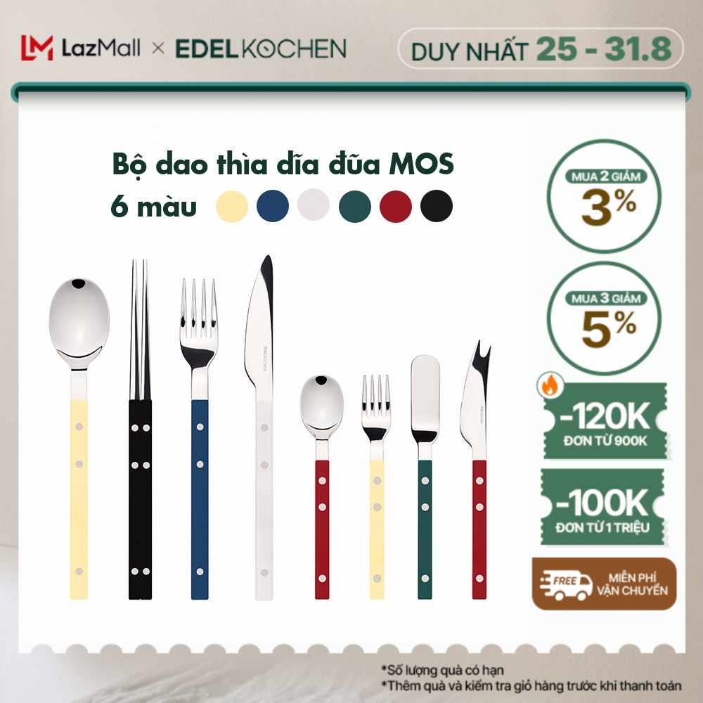 Bộ dao thìa dĩa đũa inox 304 cao cấp Edelkochen MOS Collection