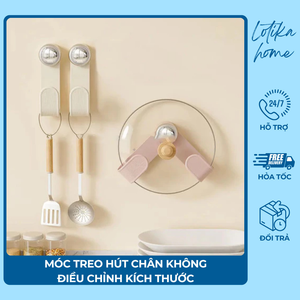 Kệ Treo Vung Nồi LOTIKA Hút Chân Không – Điều Chỉnh Kích Thước Linh Hoạt
