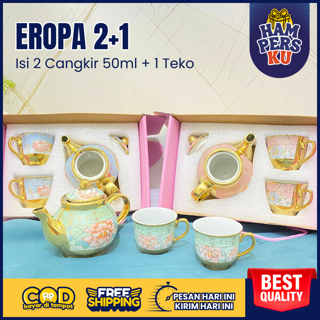 pernikahan hadiah pernikahan Cup Set European Ceramic Souvenir Glass Teapot Hampers Aesthetic Mug
