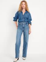 Old Navy Womens Extra High-Waisted Wide-Leg Jeans