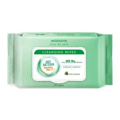 WATSONS Anti-bacterial Cleansing Wet Wipes 50s