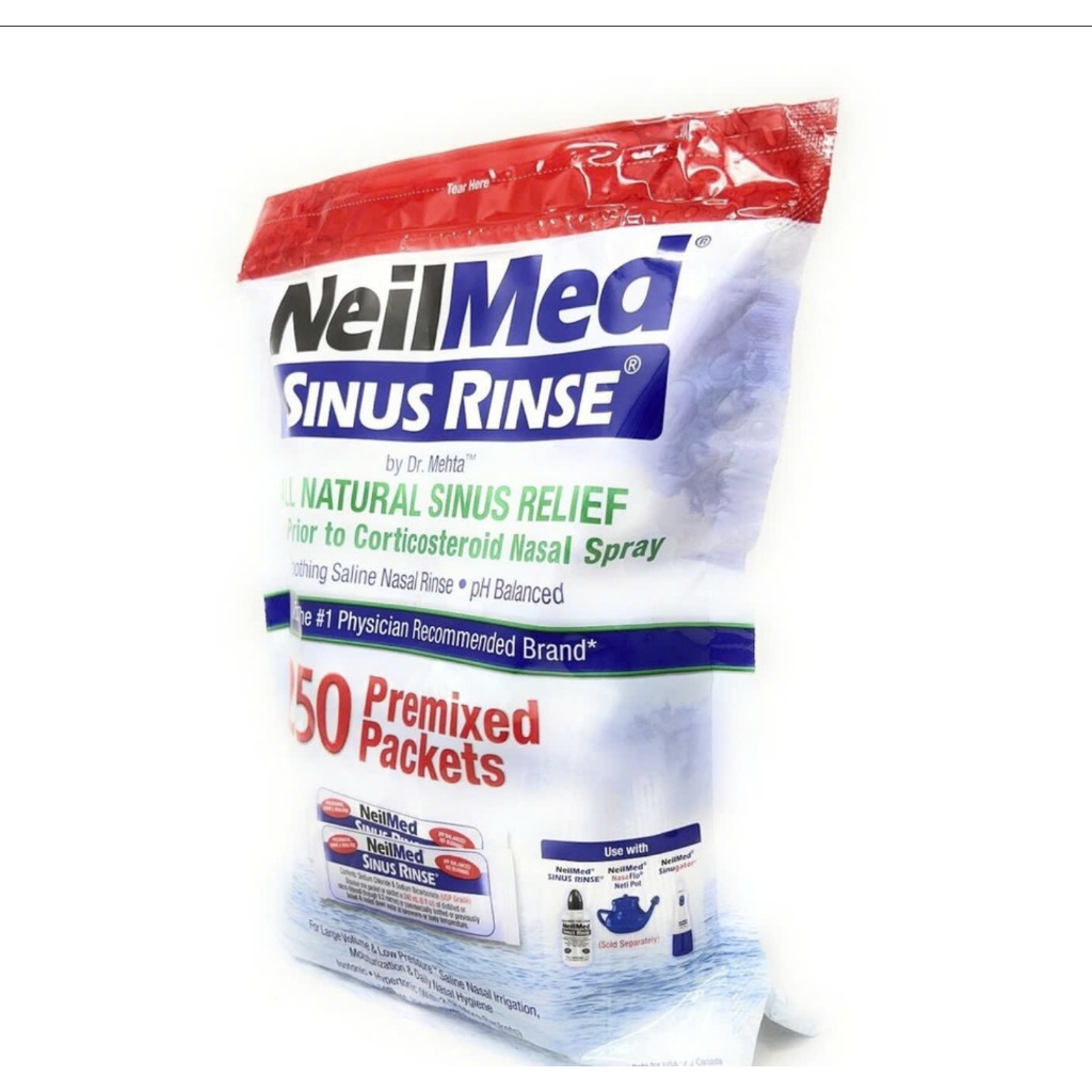 [Chính hãng] Túi 250 Gói Muối Rửa Mũi Neilmed Sinus Rinse Cho Bình 240ml