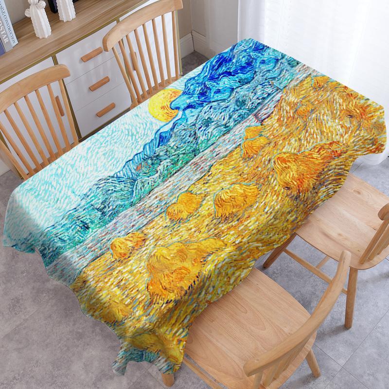 1 Van Gogh sơn dầu không thấm nước Bàn cà phê bảng Bìa Khăn trải bàn hình chữ nhật đồ trang trí tiệc cưới Khăn trải bàn manteles