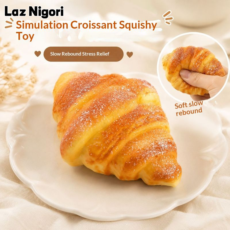 Laz Nigori Realistic Croissant Squishy Toy with Slow Rebound for Stress Relief and Fun ราคา 64 บาท*ส่งฟรี