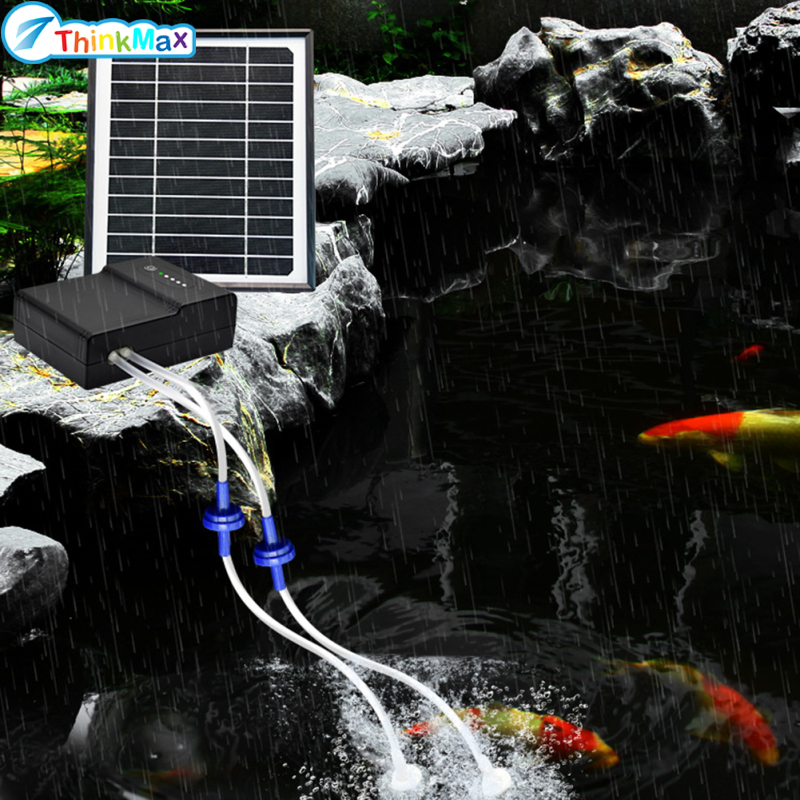 Aquarium Oxygen Pump Solar Powered Rainproof Energy Saving Air Pump For Aquarium Fish Tank Outdoor Pool ราคา 912 บาท*ส่งฟรี