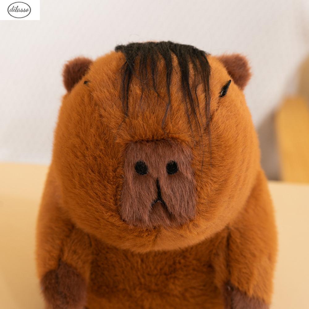 DILASSO Tóc Tự làm Đồ chơi vải nhung lông capybara Hoạt hình Mềm Búp bê vải bông capybara Đồ chơi nh