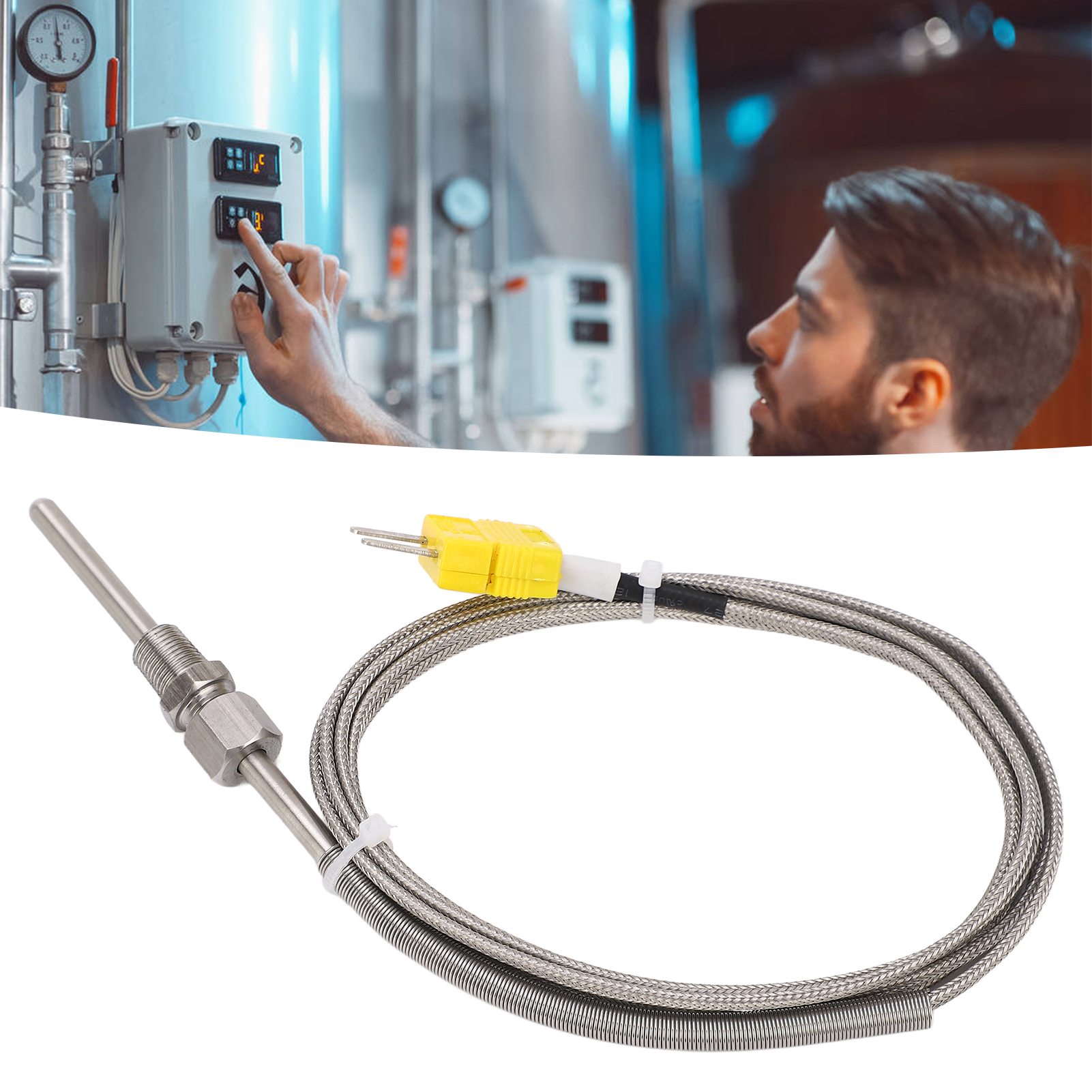 K Loại cặp nhiệt điện 1/8 NPT 80mm thăm dò cho đo nhiệt độ công nghiệp với-100 đến 1250? Phạm vi