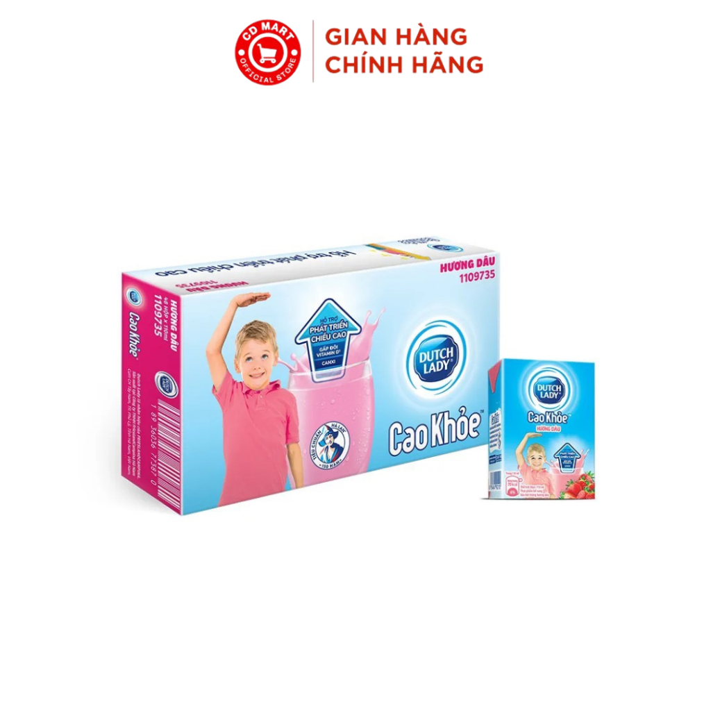 Thùng 48 Hộp Sữa Uống Dutch Lady Cô Gái Hà Lan Cao Khỏe Vị Dâu (110ml)
