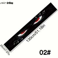 Iriisy สติกเกอร์ตาปีศาจรถยนต์อเนกประสงค์ขนาด130X20ซม. ตกแต่งกระจกหน้ารถที่บังแสงแดดรูปลอกปรับเปลี่ยนรถส่วนบุคคล