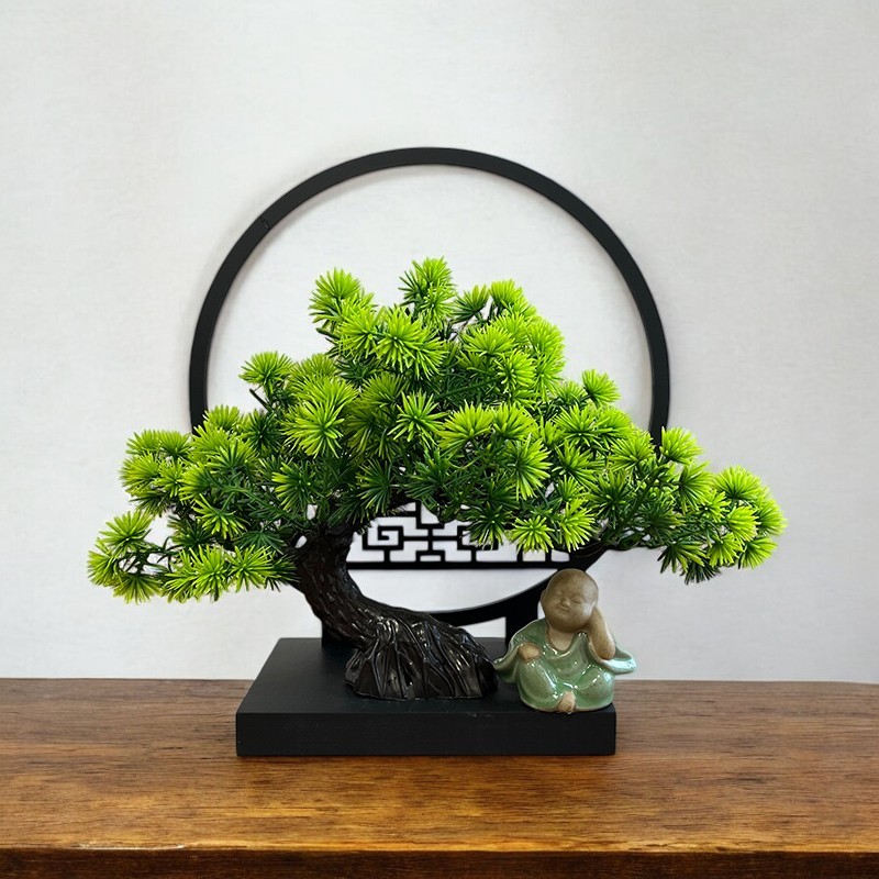 Kệ khung  tròn 26cm dùng cắm cây bonsai cắm hoa tết hoa đào decor bàn làm việc trang trí đẹp và sang