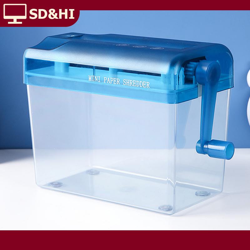 SD&HI Mini Hướng dẫn sử dụng giấy Shredder A6 văn phòng tài liệu tàu khu trục biên lai vé dày cardstock Máy cắt 17x15x9.5cm