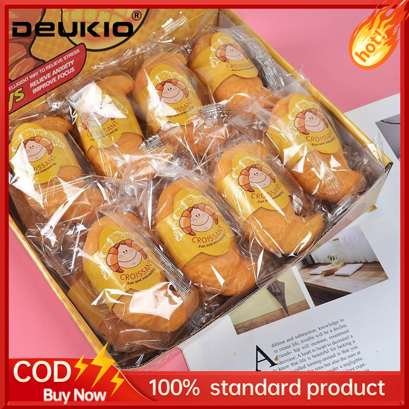 DEUKIO Simulation Bread Stress Relief Toy - Soft Squeezable Croissant for Anxiety Relief and Focus Improvement ราคา 46 บาท*ส่งฟรี