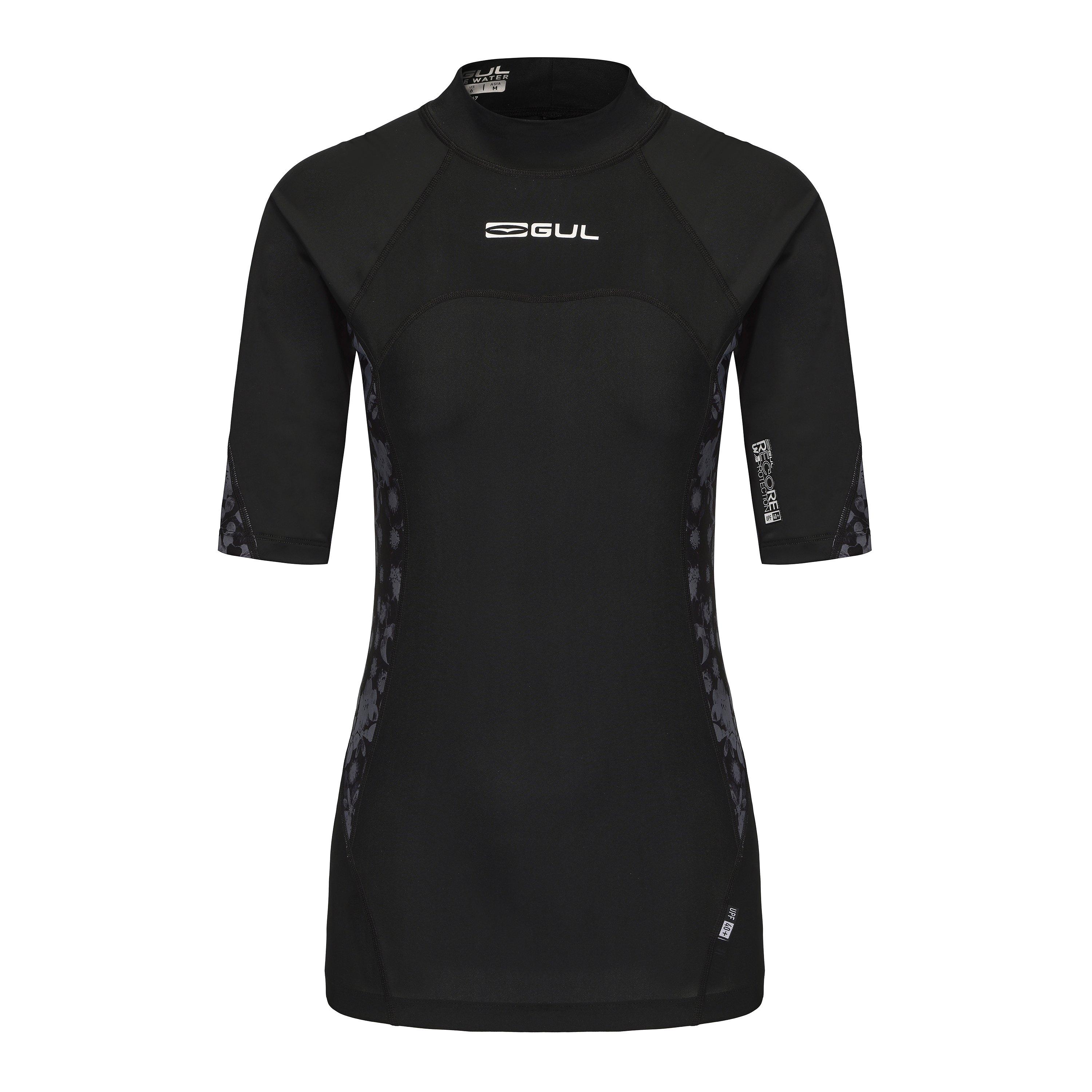 Gul Womens Short Sleeve Rash Vest Ladies (Black) - Sports Direct