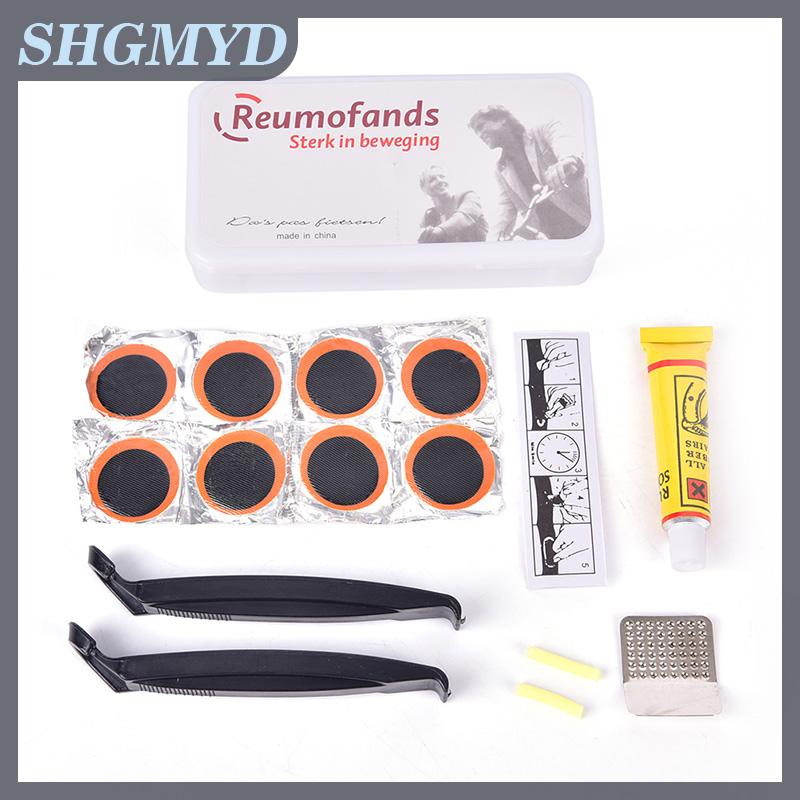  SHGMYD Ống lốp xe đạp Bộ dụng cụ sửa chữa đâm thủng xe đạp kèm hộp đòn bẩy xe đạp dính 