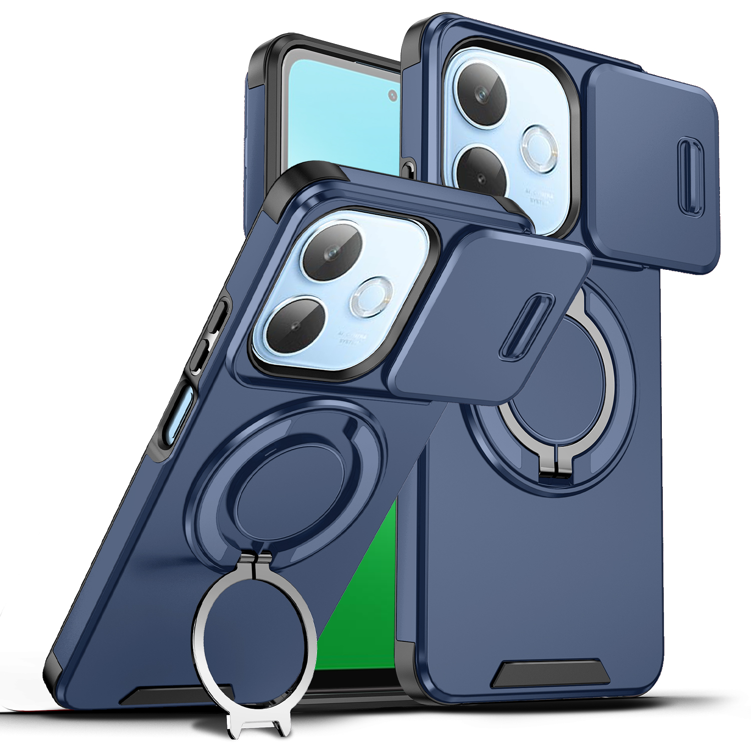 For Honor X8D Case Honor X8d Cover Honor X8d phone Case Magnetic Ring Armor Slide Camera Lens Case Magsafe Wireless Charge Cover - Image 4