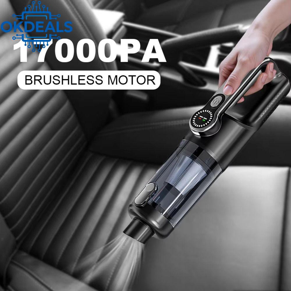 OKDEALS MALL Lực hút lớn Máy hút bụi ô tô Công suất cao Không dây Máy hút bụi di động 17000 pa Lực hút mạnh Máy hút bụi cầm tay mini Xe cộ