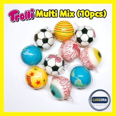 (ASMR) Trolli Multi Mix Gummy candy Jelly / Planet Earth / Galaxy Space / Football / Eyeball (18.8g x 5pcs) + Free Gift