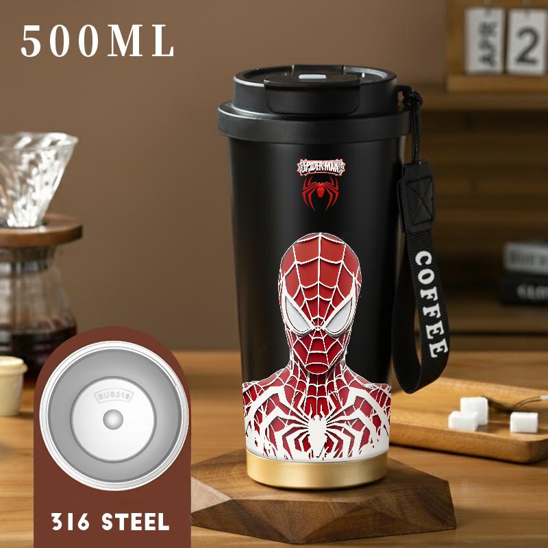 Tumbler Spider Man Thermos Coffee CUP Case 500 ML Stainless Steel Straw Bottle Aesthetic Drinking Cool…