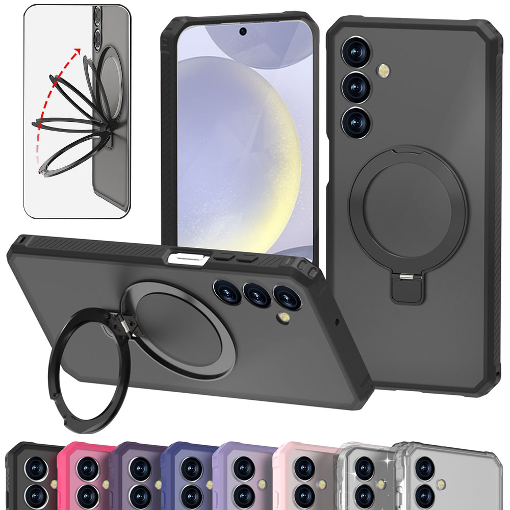 for Samsung Galaxy A16 Case Magnetic with Ring Stand [Compatible with Magsafe], Translucent Matte Back Protective Cover Shockproof Kickstand Phone Case for Samsung A16 5G Case 2024