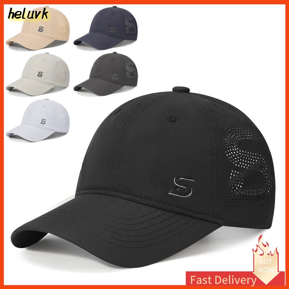 HELUVK Nhanh khô Mũ bóng chày Unisex Có lỗ thông gió ở bên cạnh Thoáng khí Mũ bố Mùa hè Khóa có thể điều chỉnh Mũ che nắng