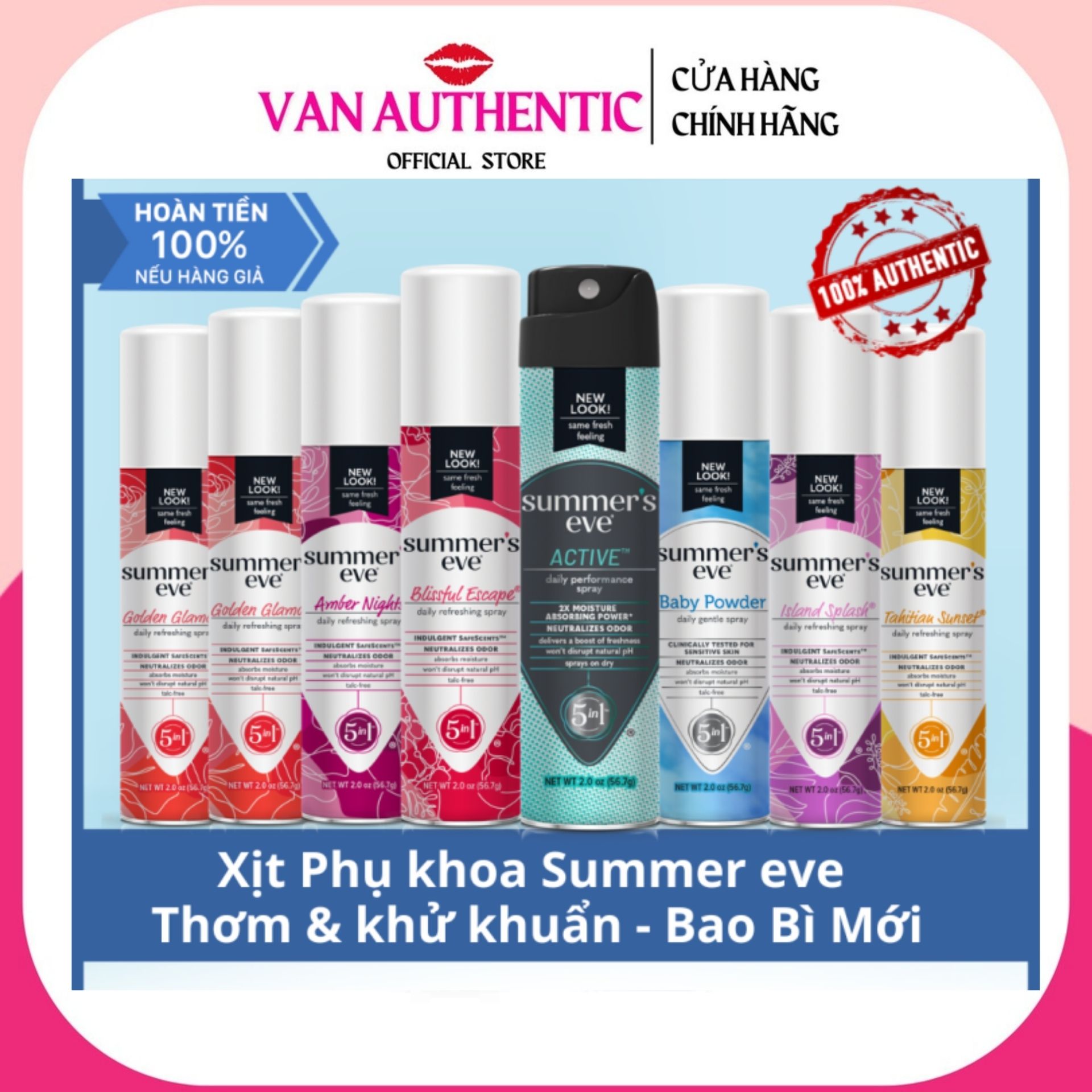 Xịt thơm khử mùi, Nước hoa vùng kín Summer’s Eve 56.7g Xịt phụ khoa của Mỹ thơm mát, quyến rũ hàng Mỹ