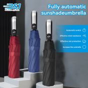 105cm Automatic UV Protection Folding Umbrella - Storm Resistant