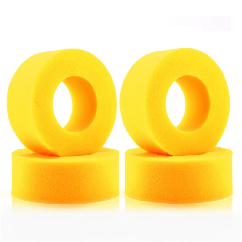 (LEW3) 4Pcs 1.9 Wheel Tire Insert Foam Sponge for Axial SCX10 90046 Traxxas TRX4 D90 1/10 RC Crawler Car Accessories, Yellow