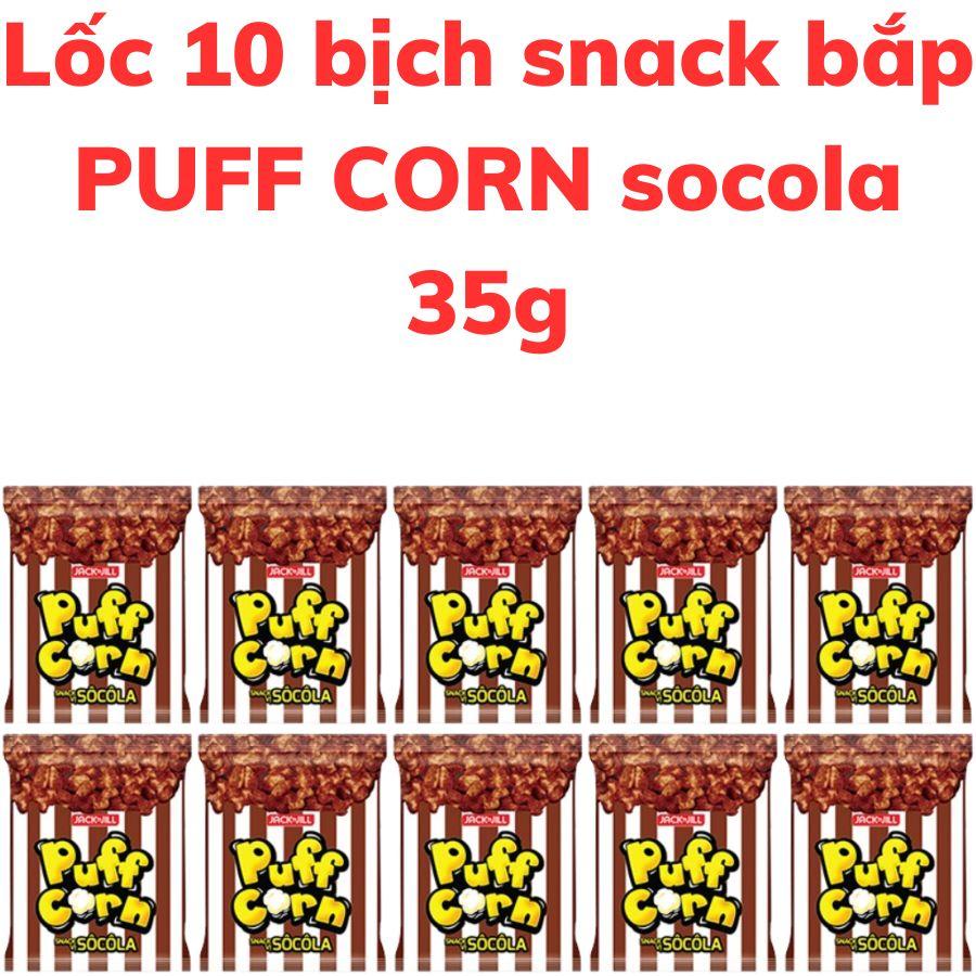 Bánh snack bắp PUFF CORN vị socola bịch 35g