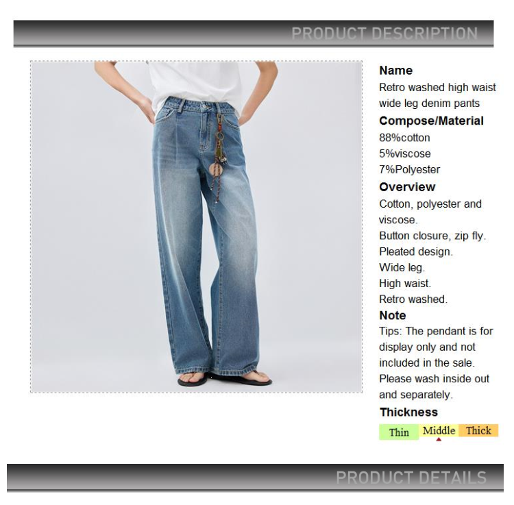 Giordano Women Retro washed high waist wide leg denim pants Free Shipping 18415506 · v2