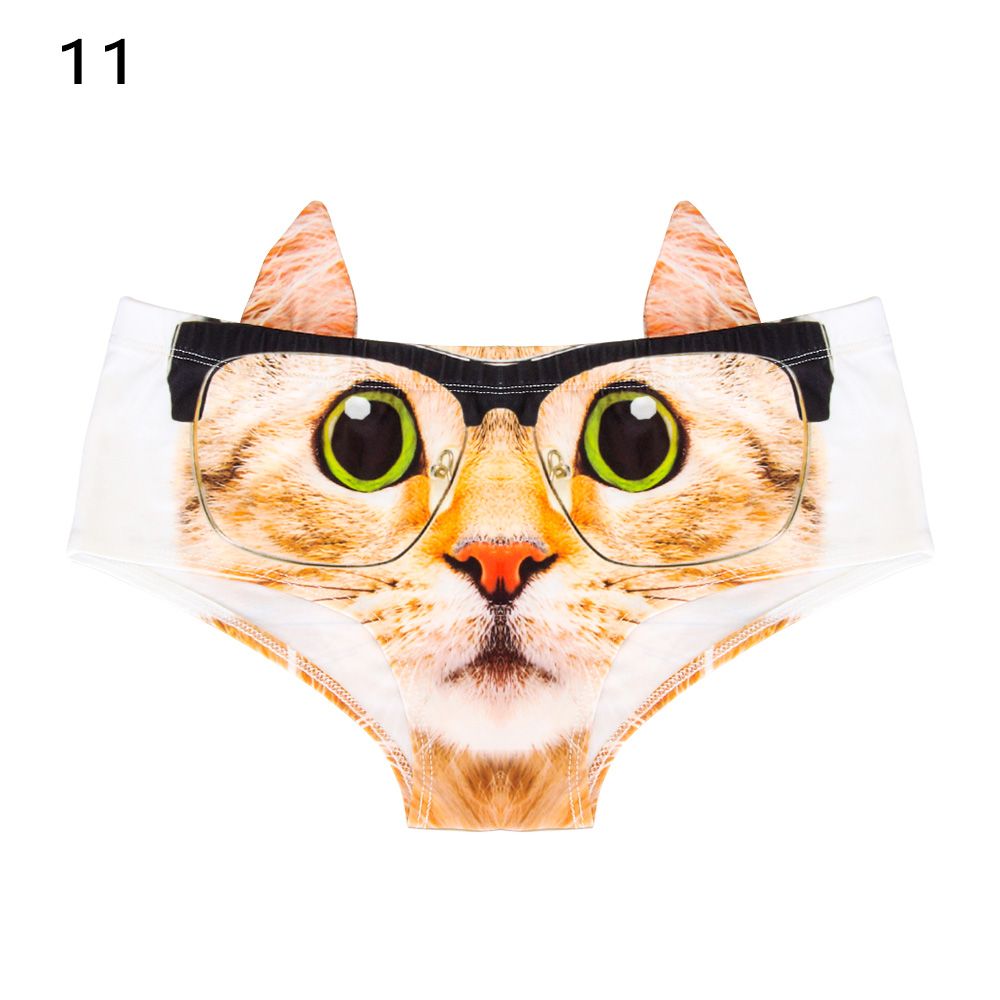 K81646 eo và hông chú chó bull Cheetah lợn động vật Mèo 3D đồ lót quần lót cho nữ in
