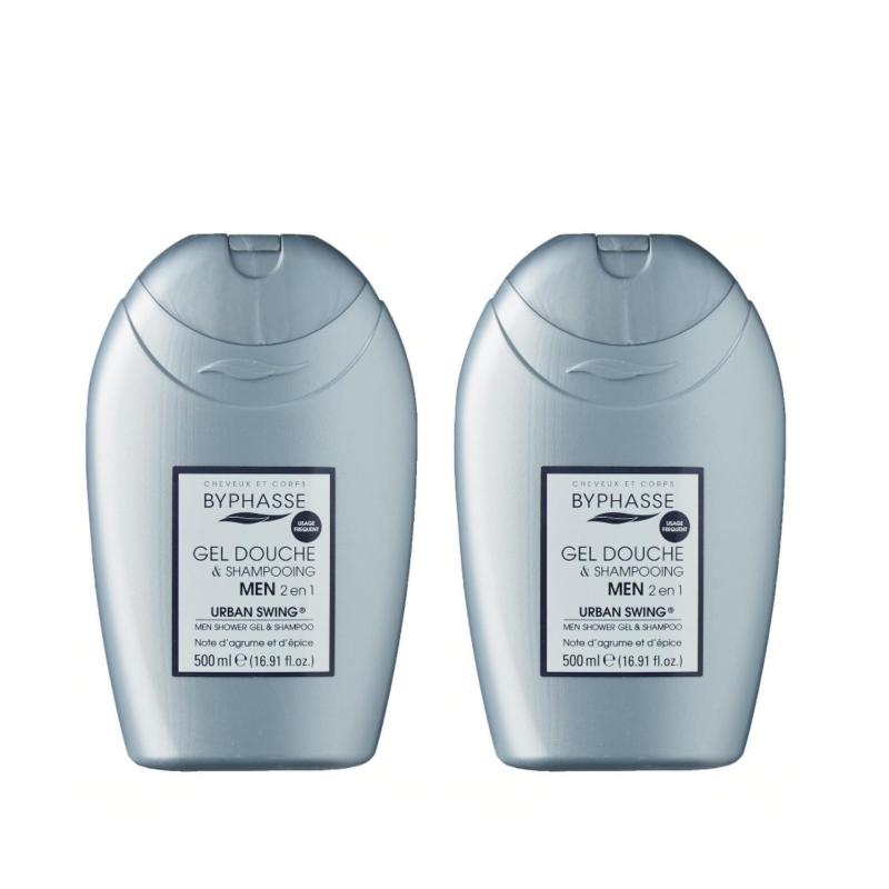 Buy BYPHASSE 2 IN 1 MEN SHOWER GEL & SHAMPOO URBAN SWING 500ML x 2 bottles Singapore