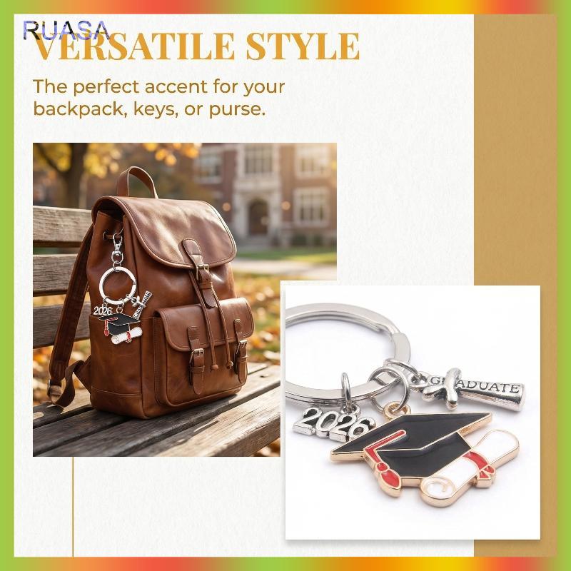 RUASA Lớp học của 2026 tốt nghiệp cap Gown Keychain kim loại sinh viên lưu niệm quà tặng cho buổi lễ và các sự kiện trường học