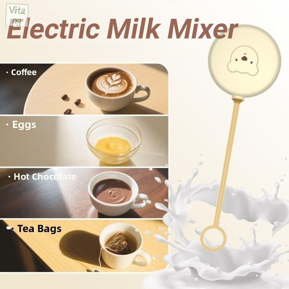 VITANG Không dây Máy đánh sữa điện Mẫu pin Điện Máy đánh trứng cà phê Máy khuấy Tự động Máy xay cầm tay điện Dụng cụ nấu ăn