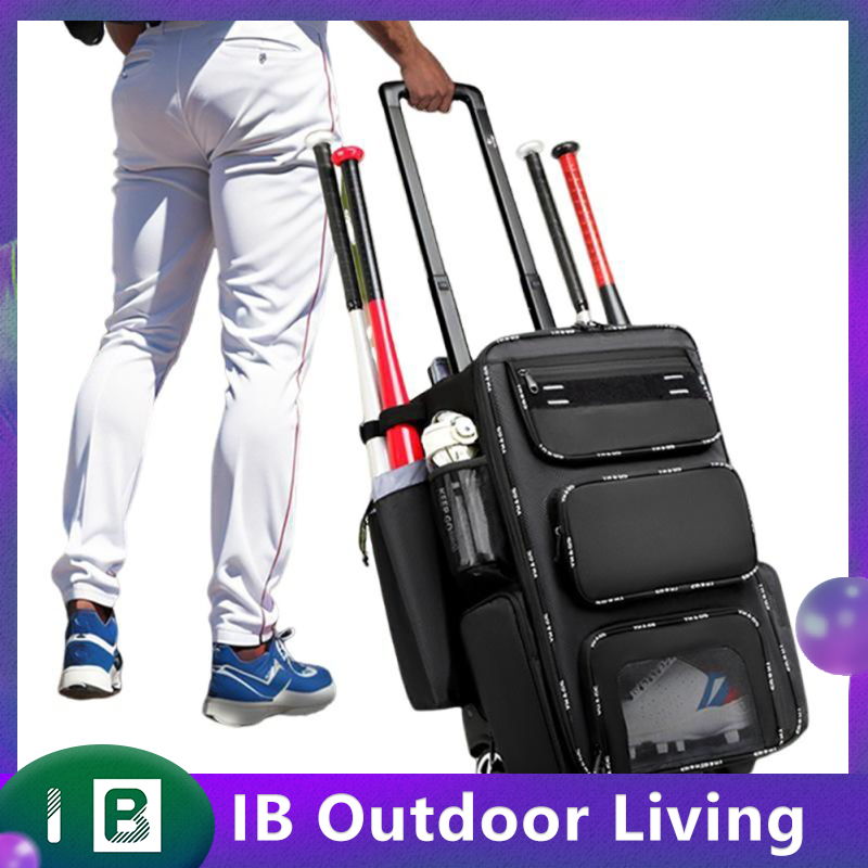 Rolling Baseball Bag Wheeled Softball Bag With Fence Hook Sunglasses And Shoes Compartment Large Capacity Backpack For Helmet ราคา 6,275 บาท*ส่งฟรี