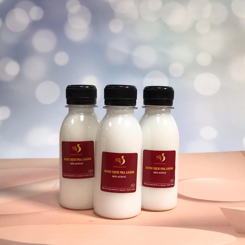 Dung Dịch Pha Loãng Chống Đông Màu Acrylic Chai 100ml Kèm Nắp Bật HUNGACOLOR