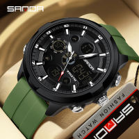 Sanda New Electronic Men Fashion and Leisure Watch Waterproof Night Glow Multi functional Watch SD9053-1