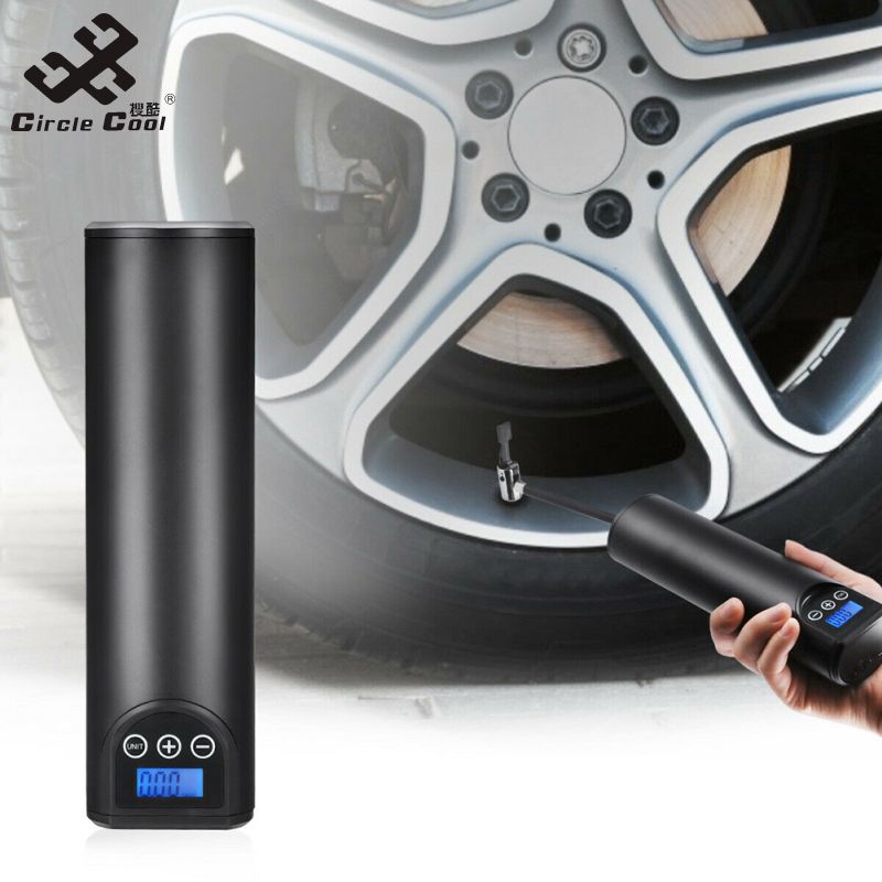 Vòng tròn mát mẻ cầm tay ô tô đa năng máy bơm nén khí được xây dựng trong đèn LED không dây di động mini Xe điện cái bơm lốp