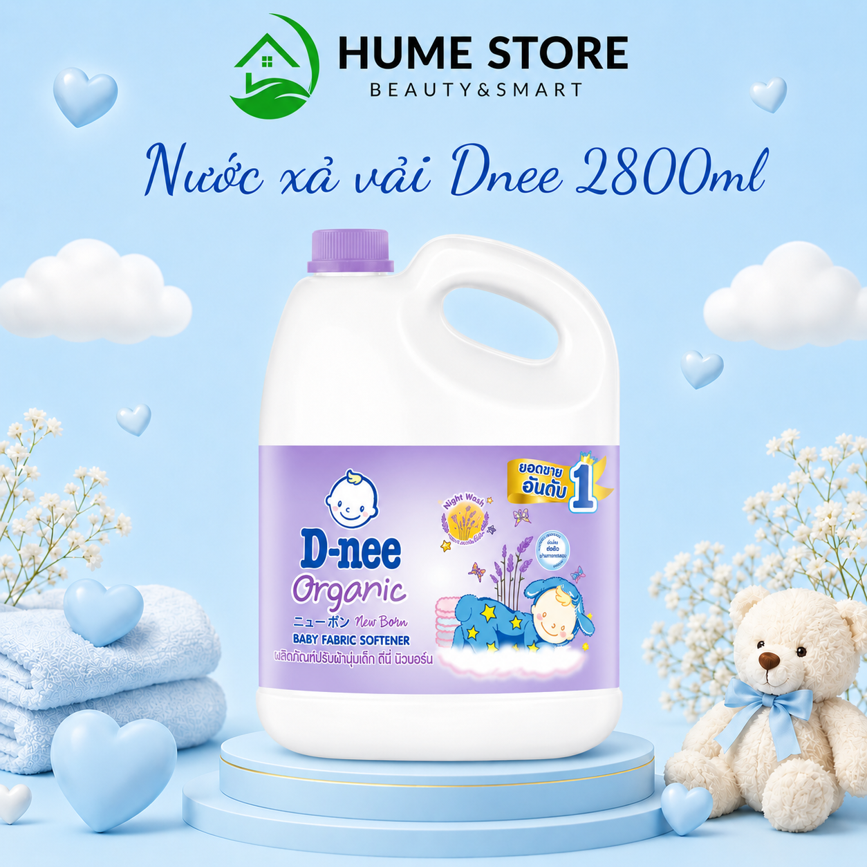 NƯỚC XẢ VẢI EM BÉ DNEE THÁI LAN 2800ML – MỀM VẢI THƠM DỊU AN TOÀN CHO DA BÉ
