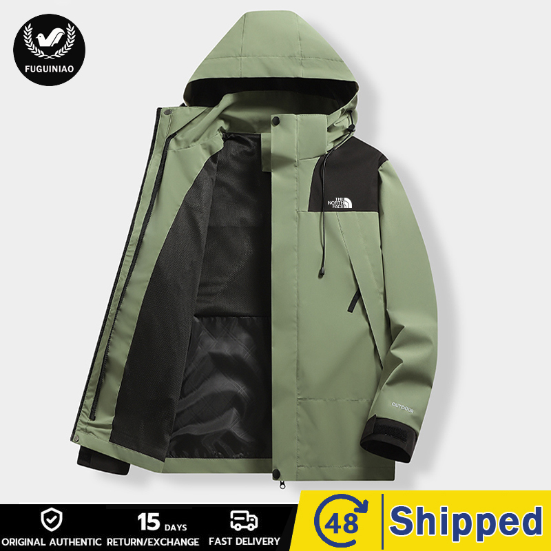 2024 New Spring Autumn Fashion Outdoor Jacket Couple Coat Casual Jacket Windproof Waterproof Detachable Hat(TNF LOGO) ราคา 509 บาท*ส่งฟรี