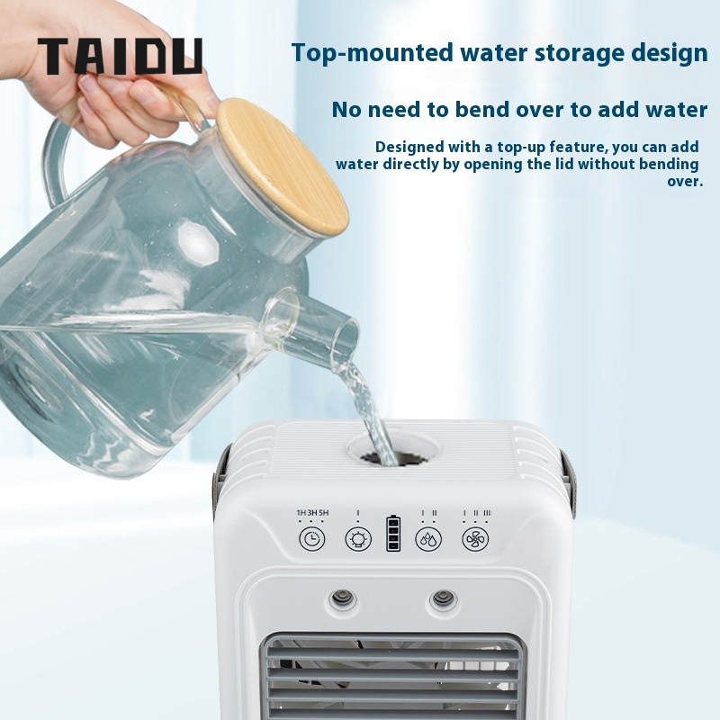  TAIDU Mini USB Desktop Fan with Spray Cooling Quiet Operation and Timer Function 