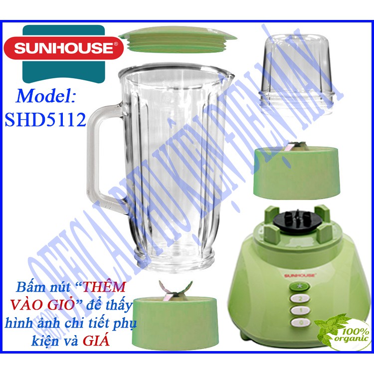 Máy xay sinh tố sunhouse shd5112 xanh 350w