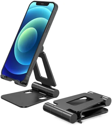 Phone Stand, Portable Foldable Adjustable Universal Desktop Mobile Handphone Holder Cradle Dock