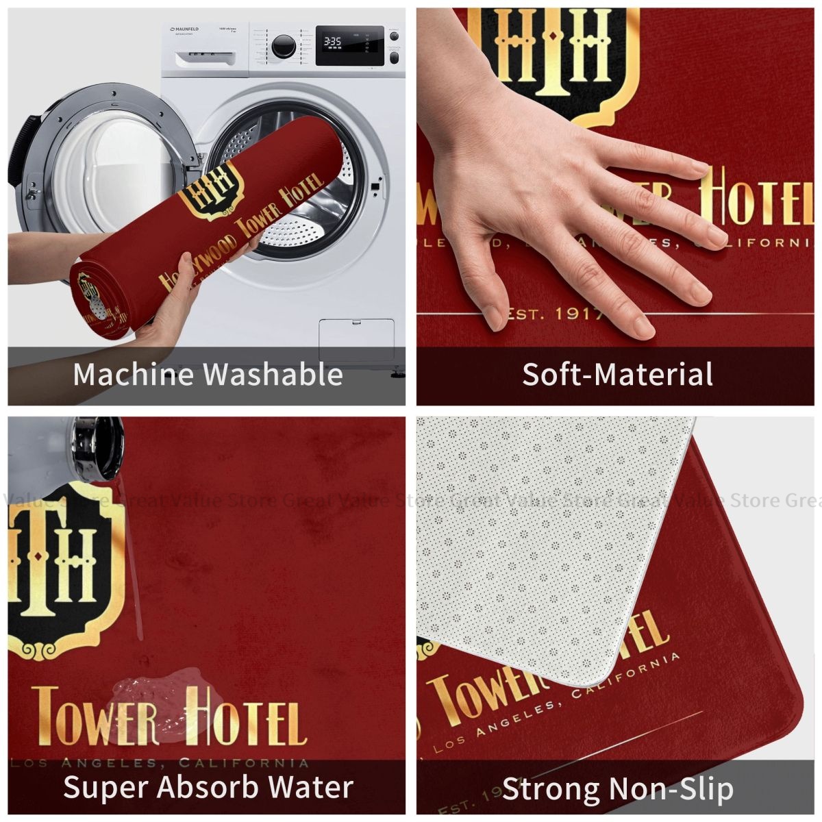 2025Hollywood Tower Hotel Bedroom Mat HTH Doormat Living Room Carpet Balcony Rug Home DecorationKorean trend